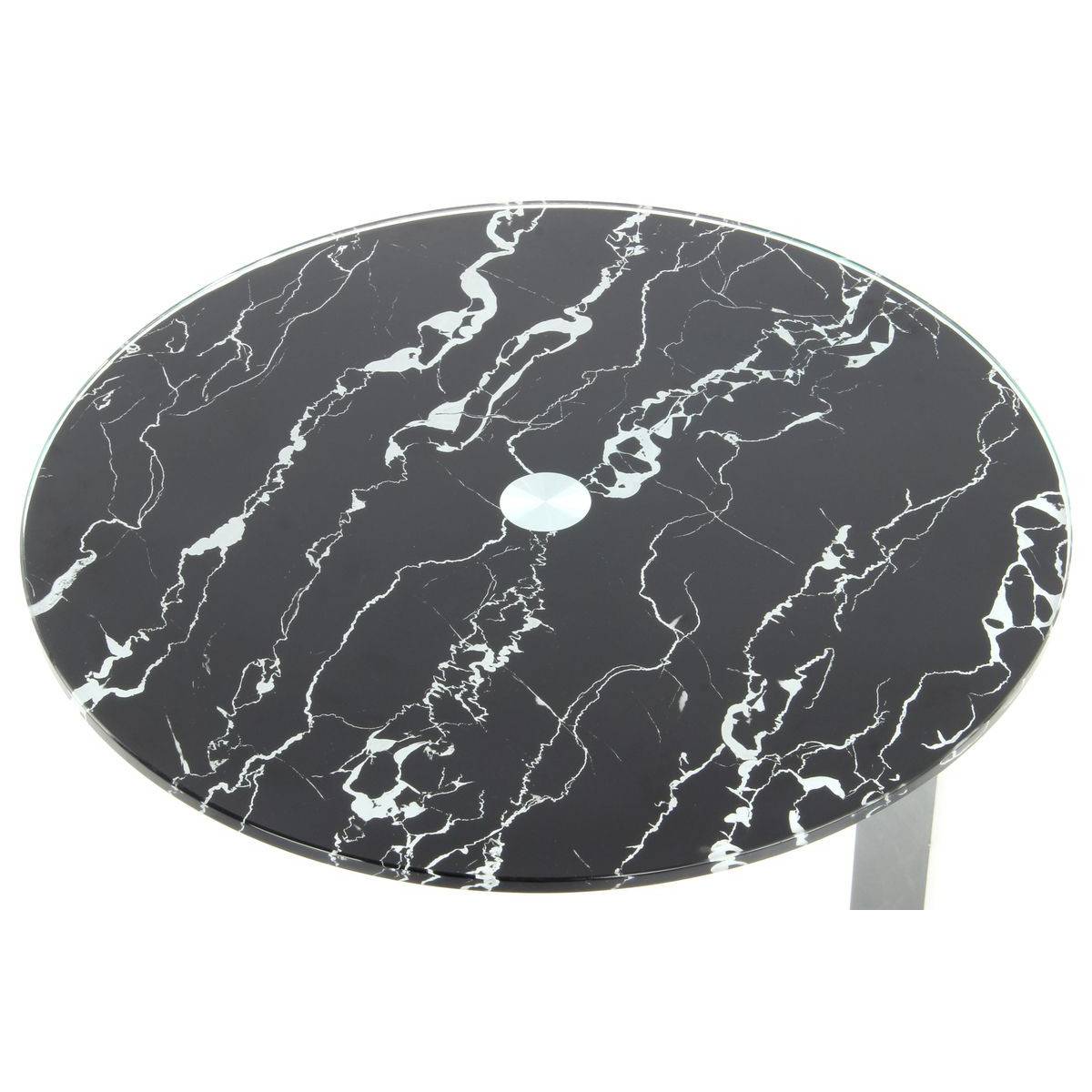 Table d'Appoint Design "Quentin" 53cm Argent & Noir - Image 2