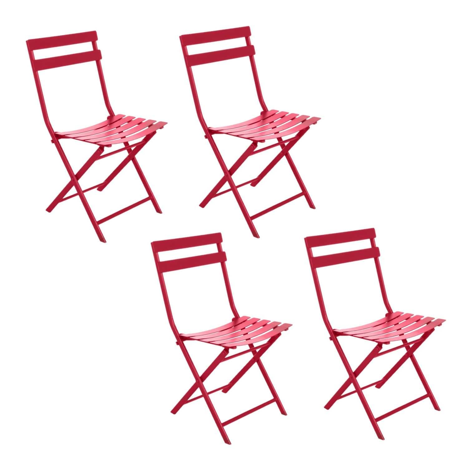Sans Marque - Lot de 4 Chaises pliantes en métal Greensboro - Toilinux - Image 1