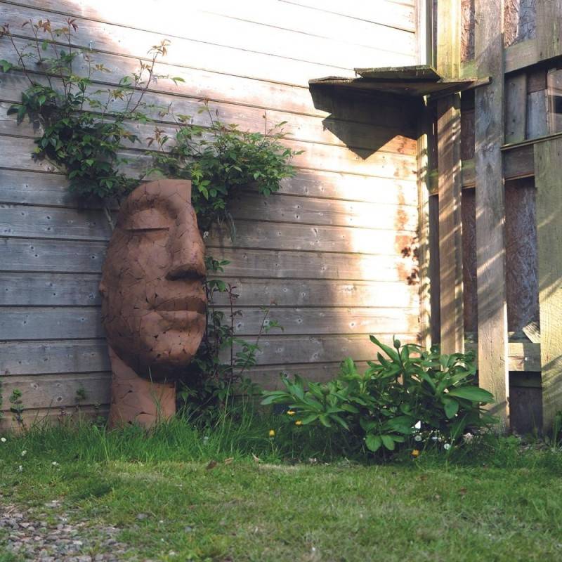 Jardinex - Statue demi-visage métal mosaïque 101 cm - Gris anthracite - Jardinex - Image 2