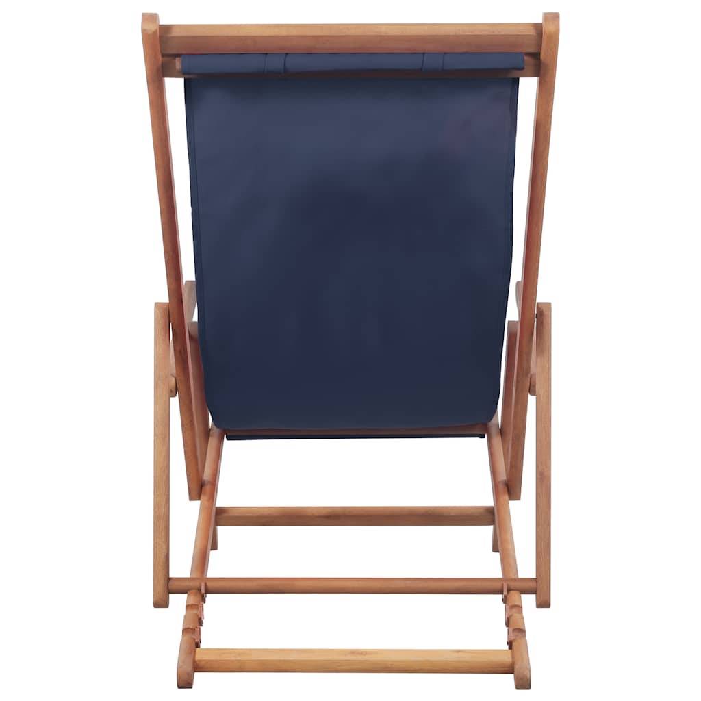 Vidaxl - Chaise pliante en tissu et structure en bois bleue vidaXL 43996 - Image 5