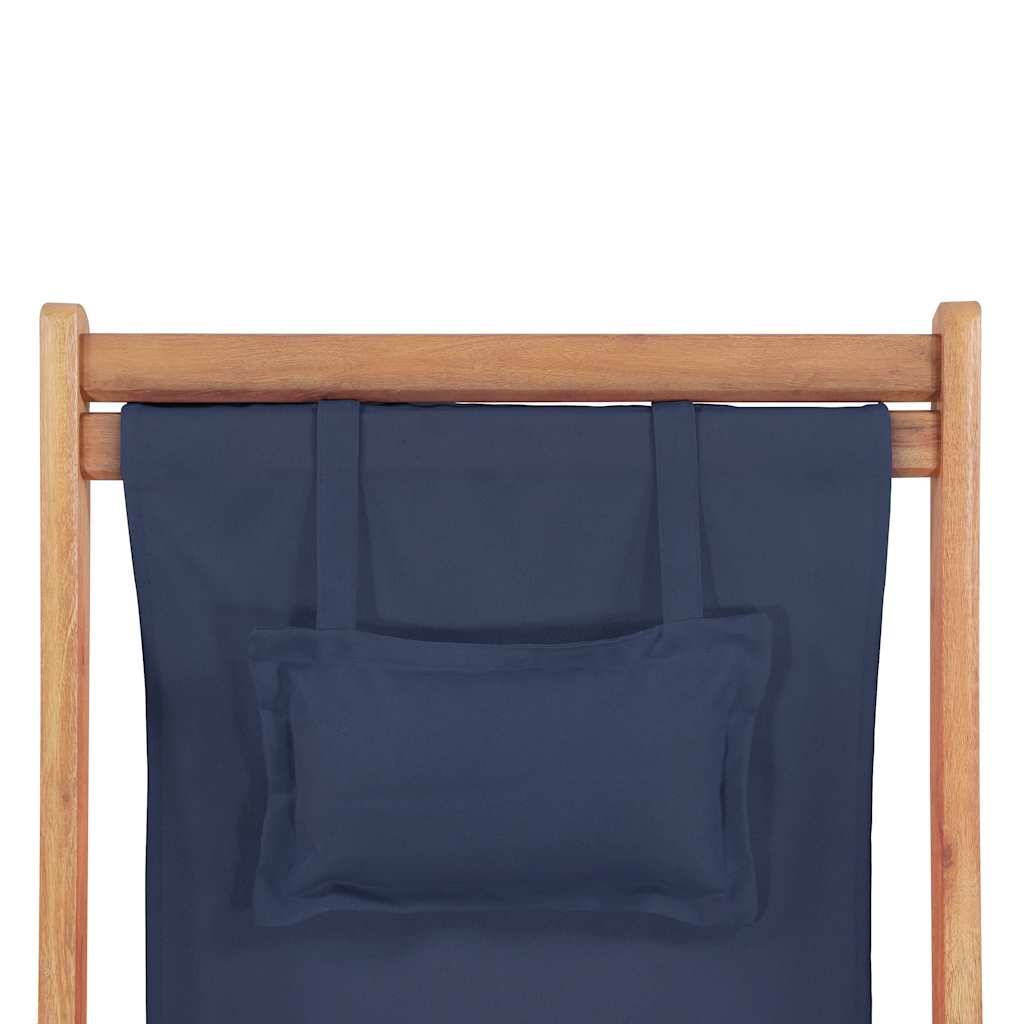 Vidaxl - Chaise pliante en tissu et structure en bois bleue vidaXL 43996 - Image 6
