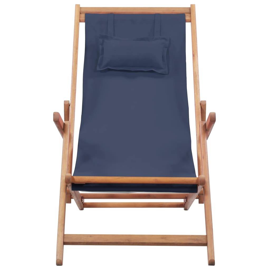 Vidaxl - Chaise pliante en tissu et structure en bois bleue vidaXL 43996 - Image 2