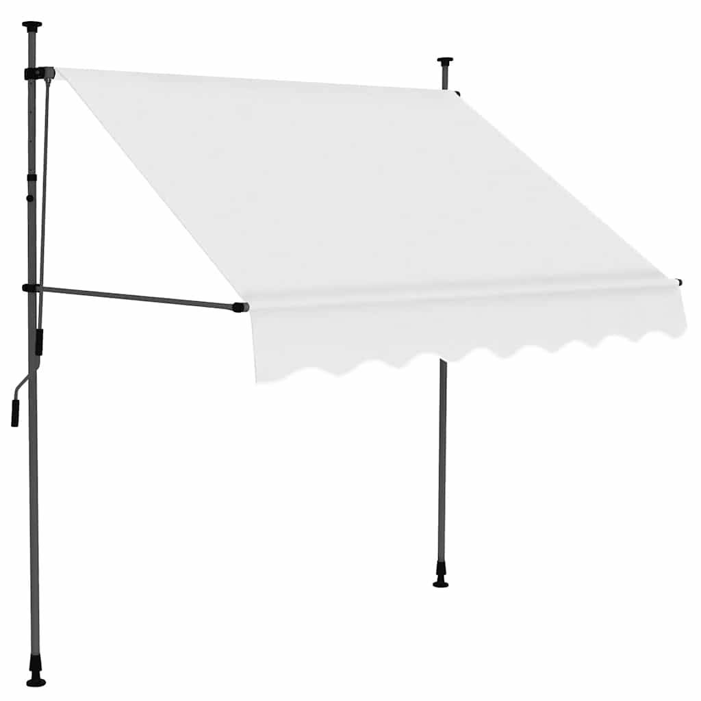 Store Banne de Terrasse Manuel avec Éclairage LED Solaire Protection Anti-UV Toile Polyester Crème 200 cm – ComfortXL Outdoor Living - Image 2