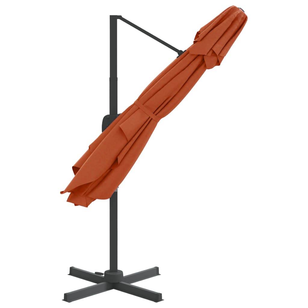 Helloshop26 - Parasol meuble de jardin cantilever à double toit 300 x 300 cm orange - Image 4
