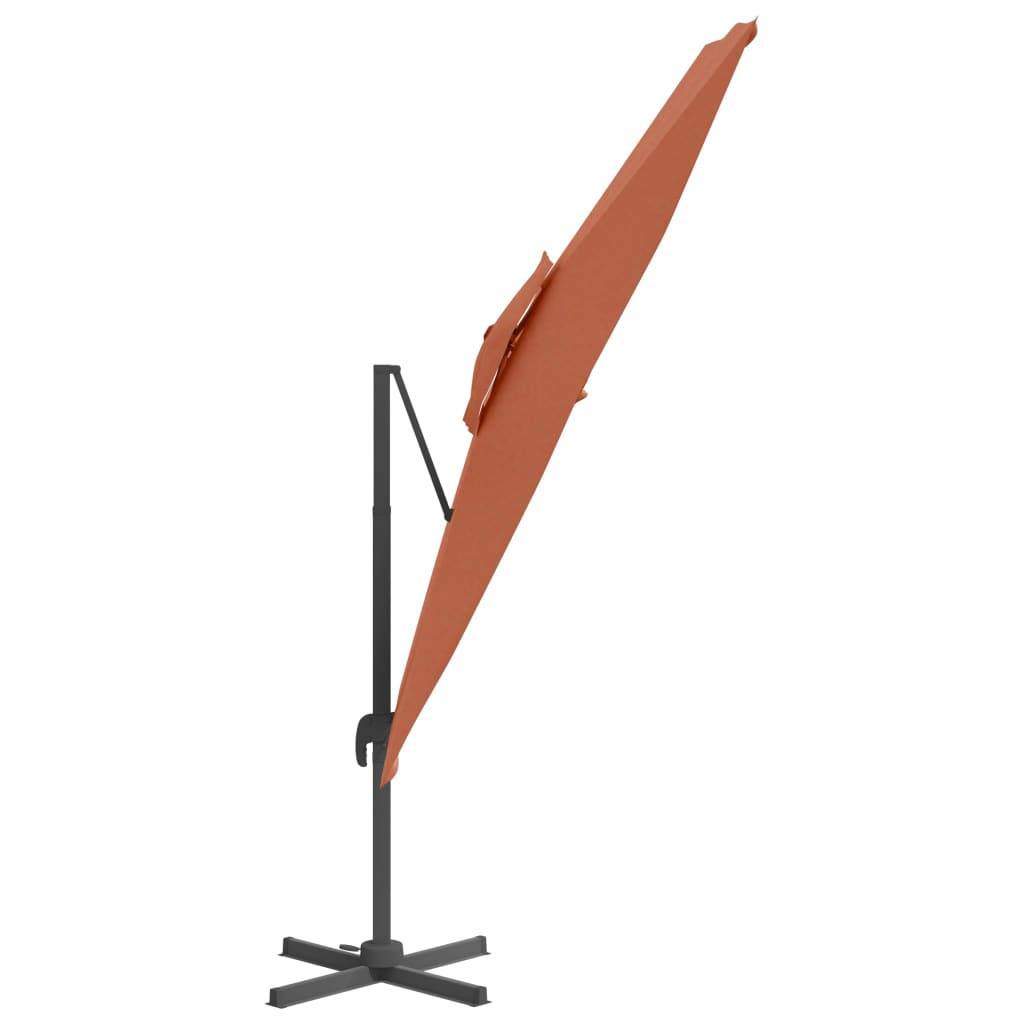 Helloshop26 - Parasol meuble de jardin cantilever à double toit 300 x 300 cm orange - Image 3