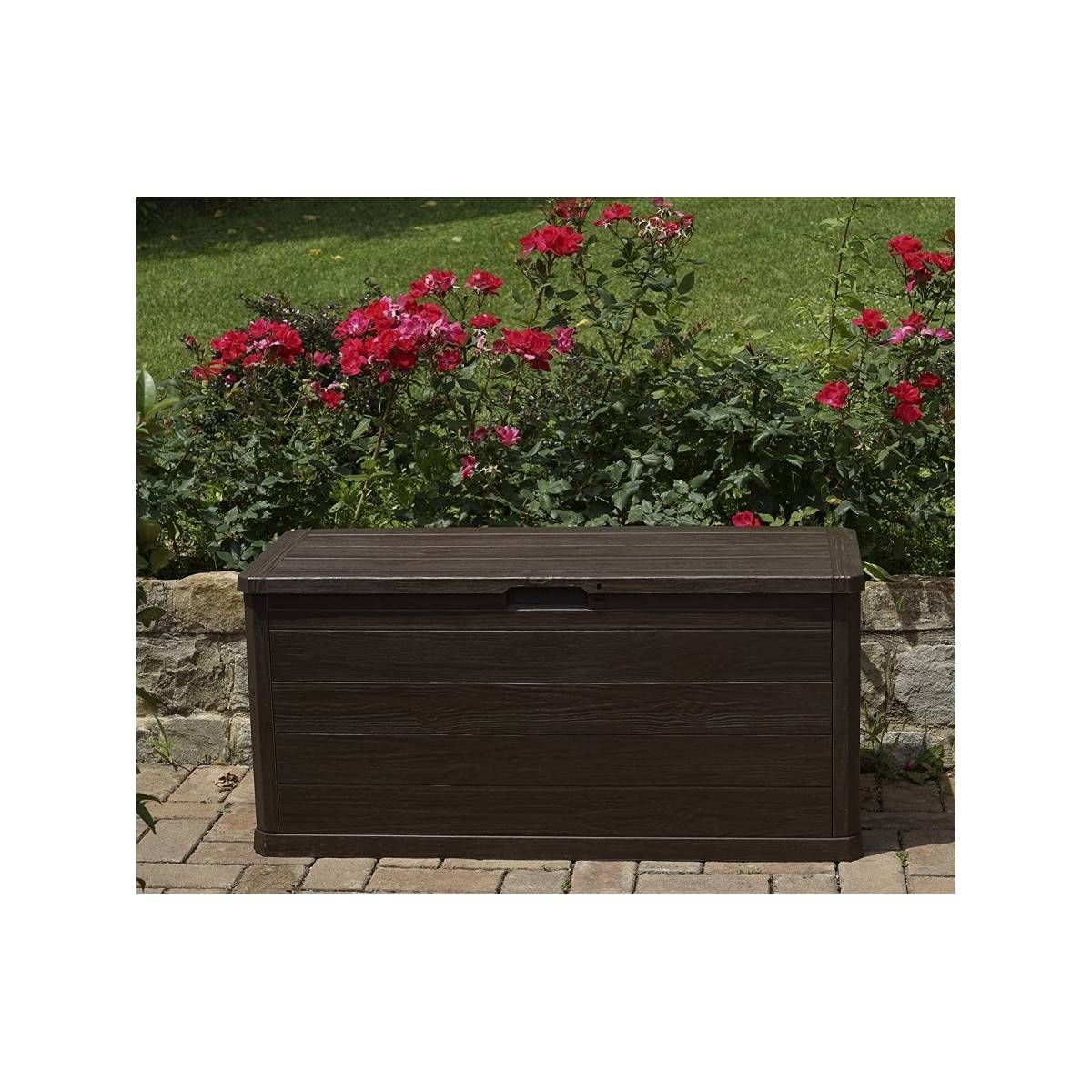 Coffre de jardin 280L WOODY Résine Effet bois L117xP45xH56 cm - Image 3