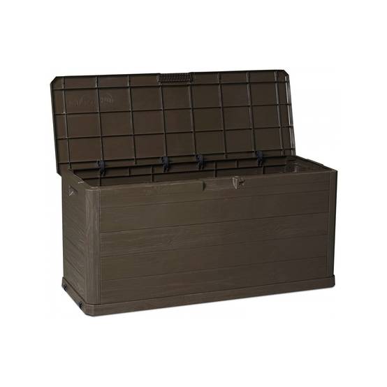 Coffre de jardin 280L WOODY Résine Effet bois L117xP45xH56 cm - Image 2