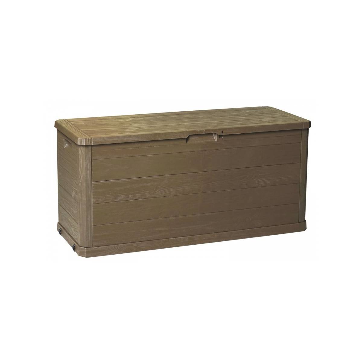 Coffre de jardin 280L WOODY Résine Effet bois L117xP45xH56 cm - Image 1