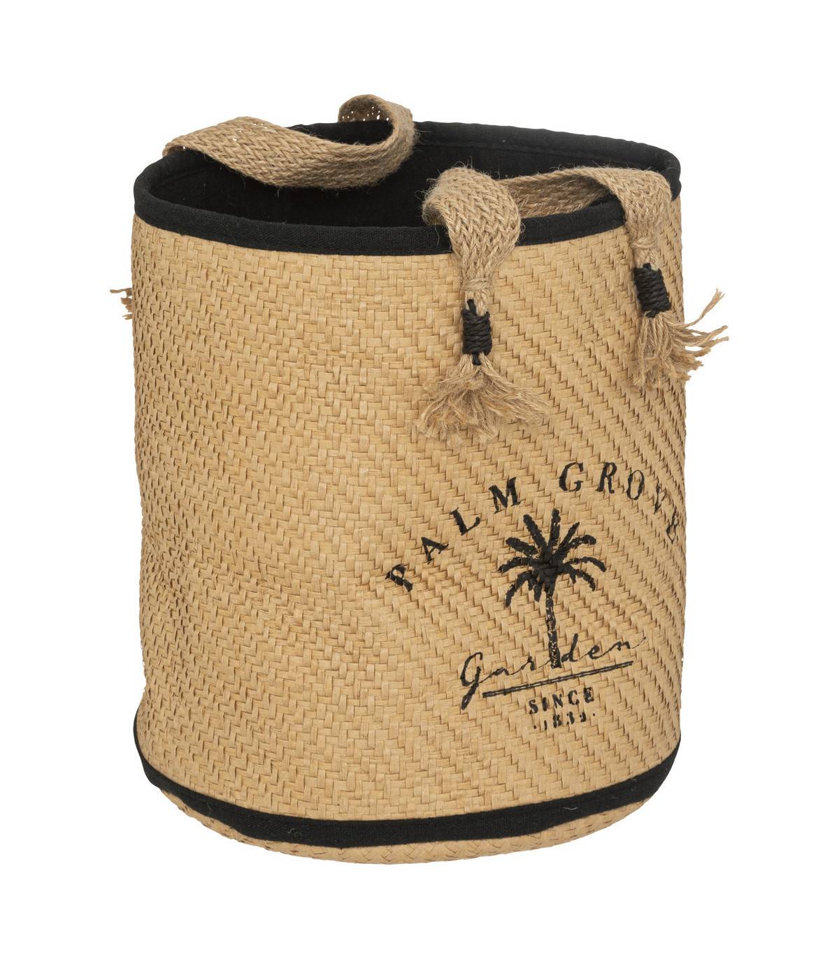 Lot de 3 Paniers de rangement avec doublure tissu et poignées en jute - Image 6