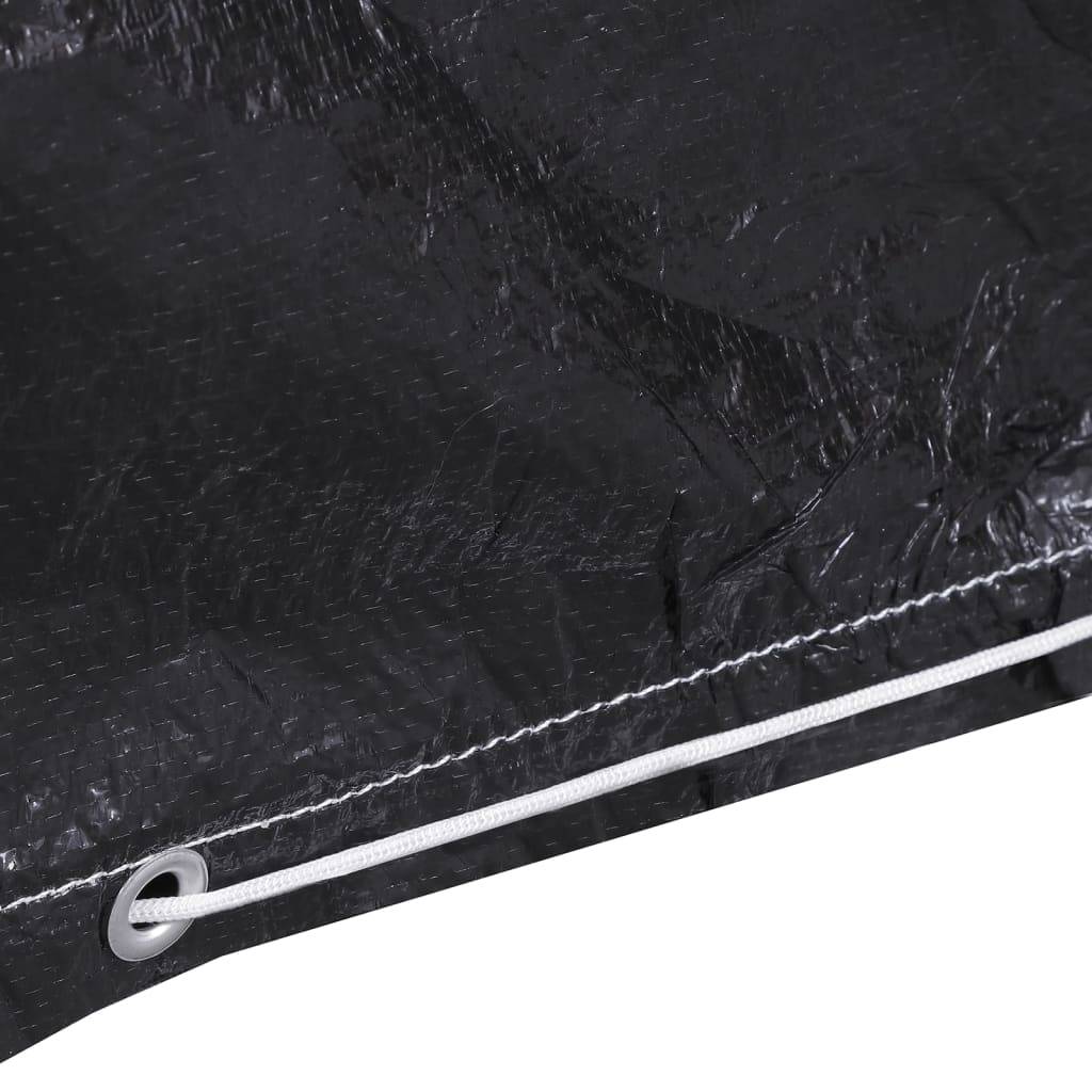 Lot de 2 Bâches de Protection Carrées PE Étanche Anti-UV pour Salon de Jardin Extérieur Noir 250x250x70cm – ComfortXL Outdoor Living - Image 5