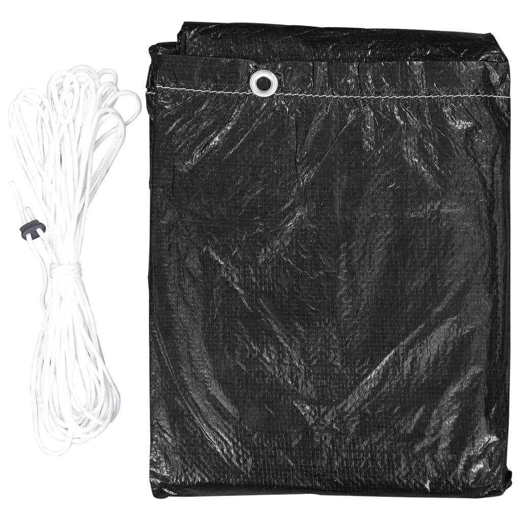 Lot de 2 Bâches de Protection Carrées PE Étanche Anti-UV pour Salon de Jardin Extérieur Noir 250x250x70cm – ComfortXL Outdoor Living - Image 4