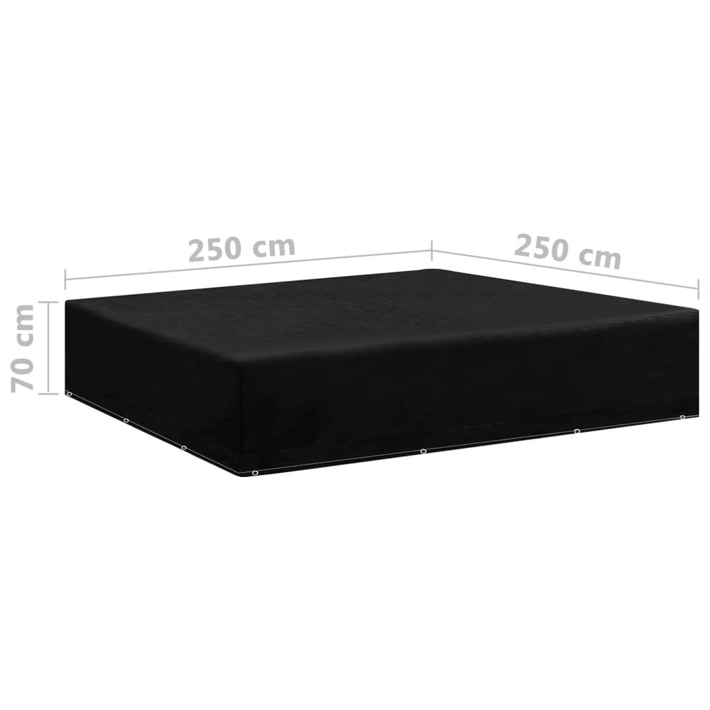 Lot de 2 Bâches de Protection Carrées PE Étanche Anti-UV pour Salon de Jardin Extérieur Noir 250x250x70cm – ComfortXL Outdoor Living - Image 6