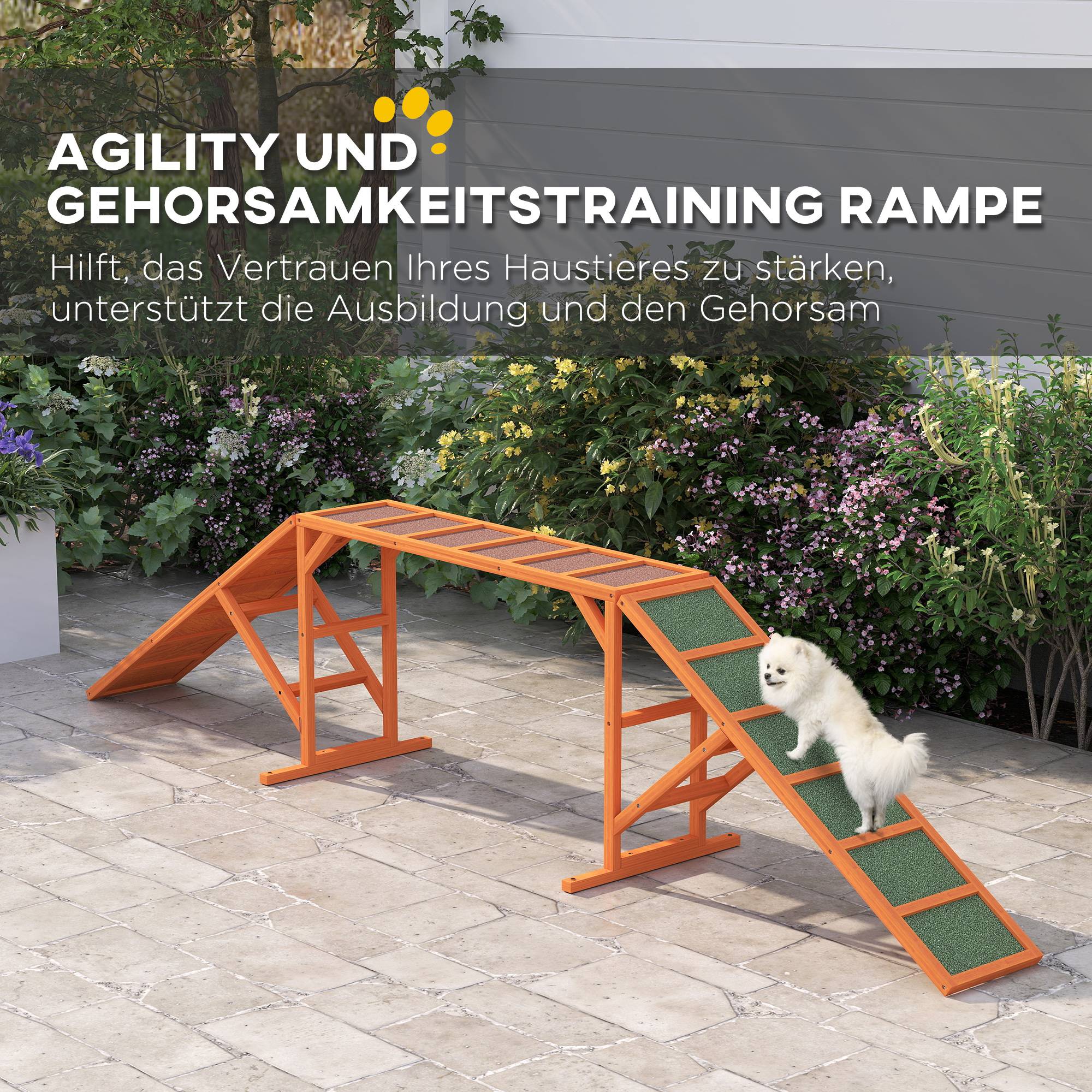 Rampe d'agilité pour chien bois orange 335 x 55 x 60 cm - PANGIVO - Image 6