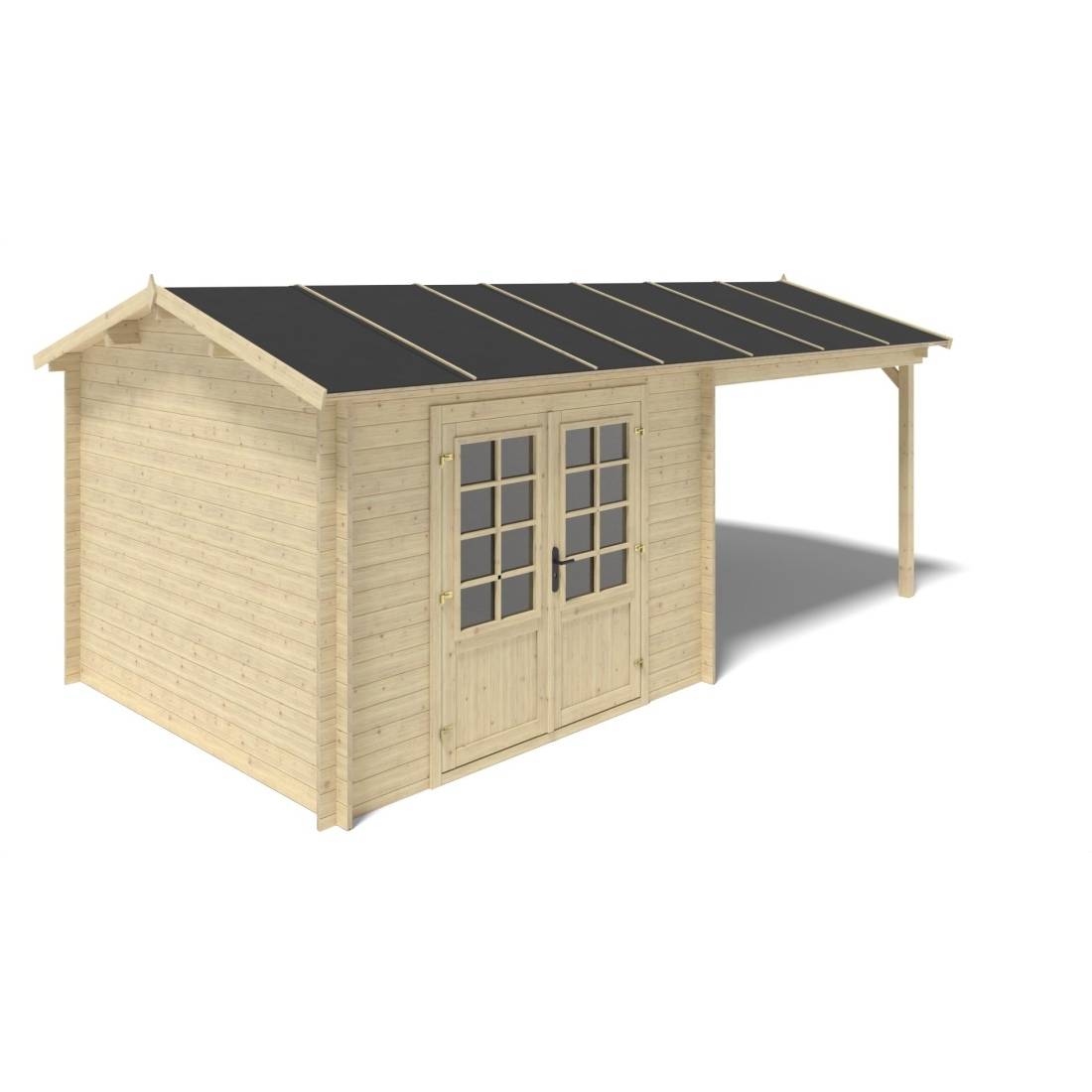 Altanka - Abri de jardin en bois - 18m2 - 5.79x3m - Ep. 28mm - Couleur: naturel - DOM764 - ALTANKA - Image 6