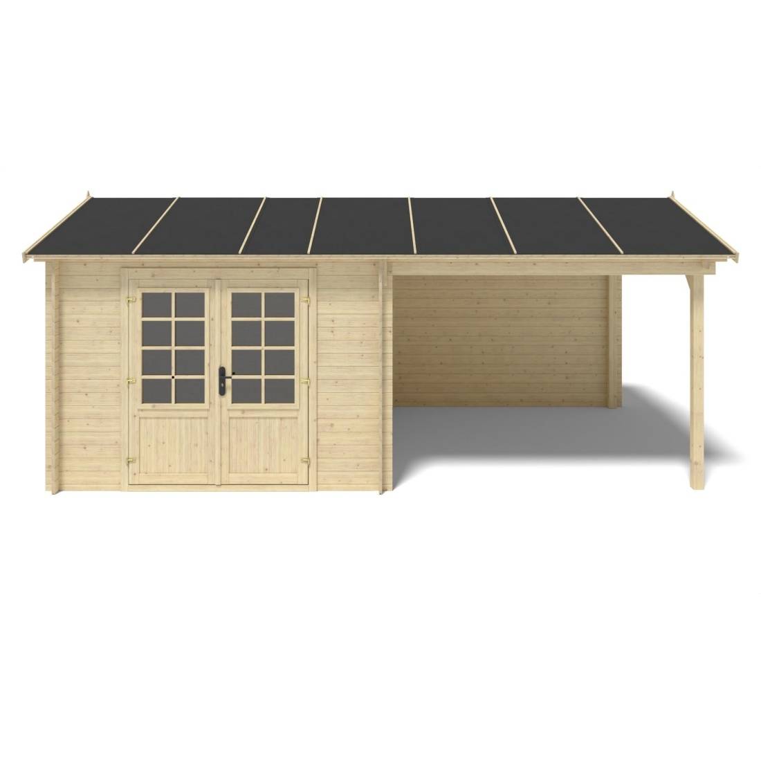 Altanka - Abri de jardin en bois - 18m2 - 5.79x3m - Ep. 28mm - Couleur: naturel - DOM764 - ALTANKA - Image 5