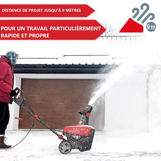 Fraise à neige électrique Souffleuse Déneigeuse 2300W largeur de travail 50cm 2500 tr/min - Image 3