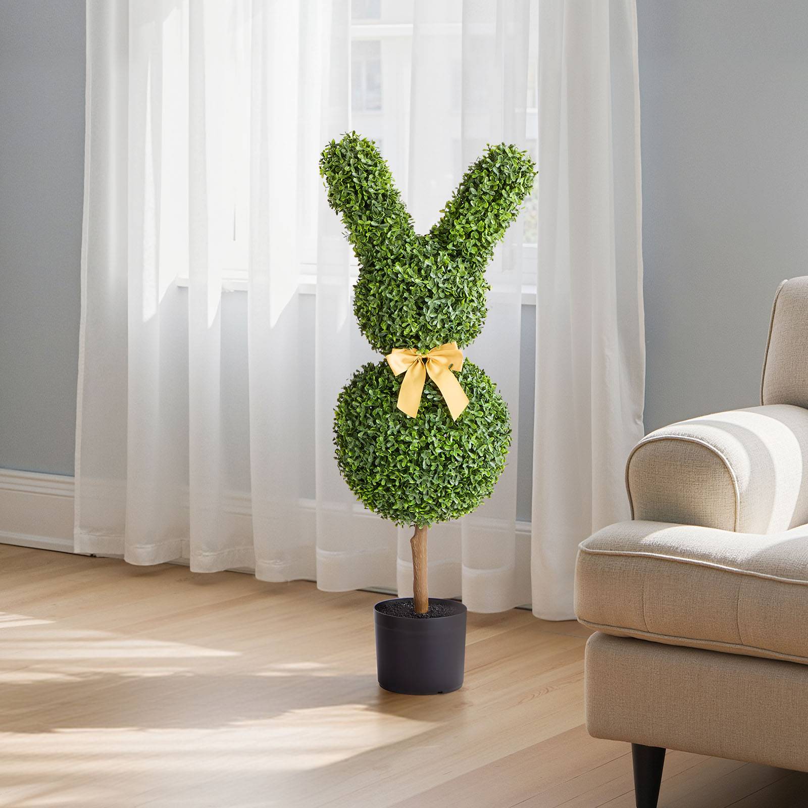 VEVOR Buis Topiaire Artificiel Extérieur Lapin Fausses Plantes Lot de 2 914 mm - Image 8