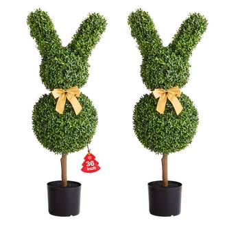 VEVOR Buis Topiaire Artificiel Extérieur Lapin Fausses Plantes Lot de 2 914 mm
