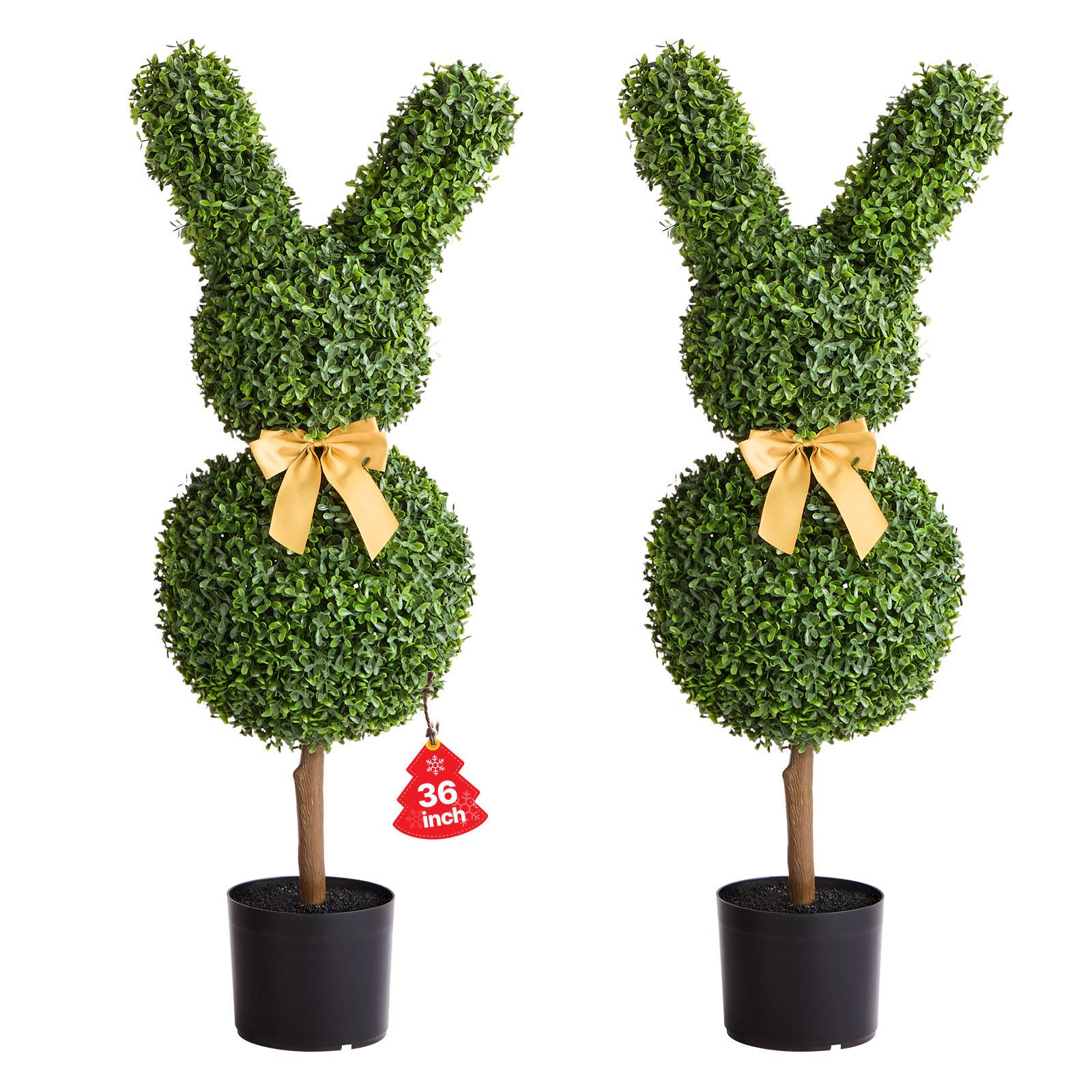 VEVOR Buis Topiaire Artificiel Extérieur Lapin Fausses Plantes Lot de 2 914 mm