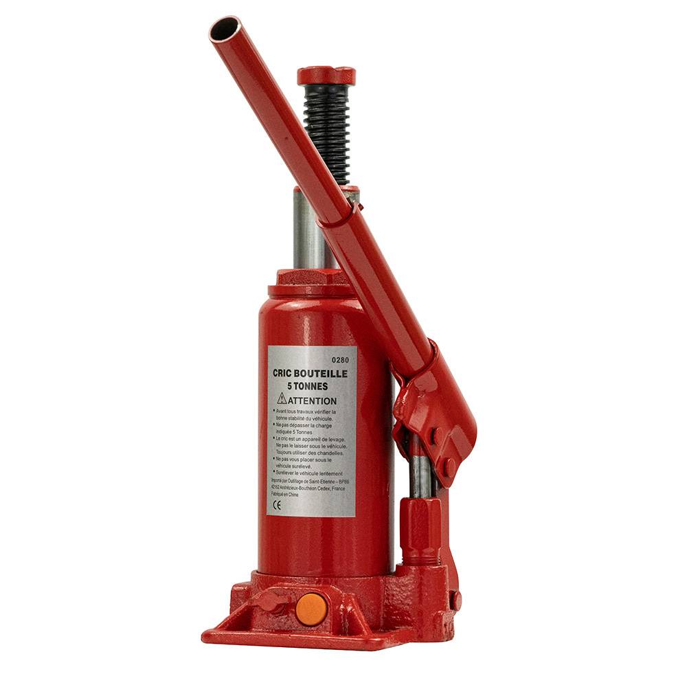Cric hydraulique bouteille Rouge 5 tonnes - EURO VANADIUM - Image 2