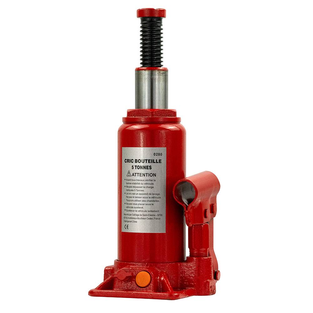 Cric hydraulique bouteille Rouge 5 tonnes - EURO VANADIUM - Image 1