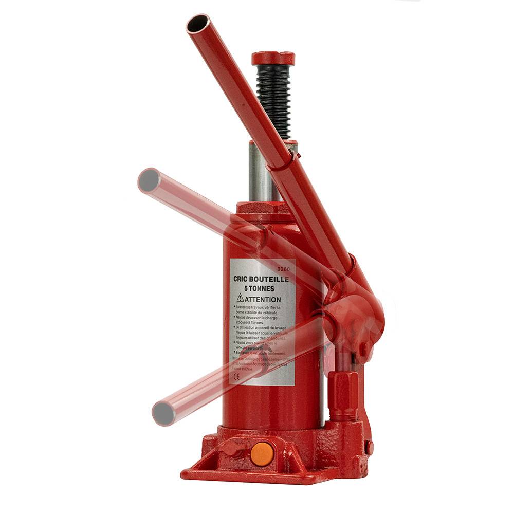 Cric hydraulique bouteille Rouge 5 tonnes - EURO VANADIUM - Image 3