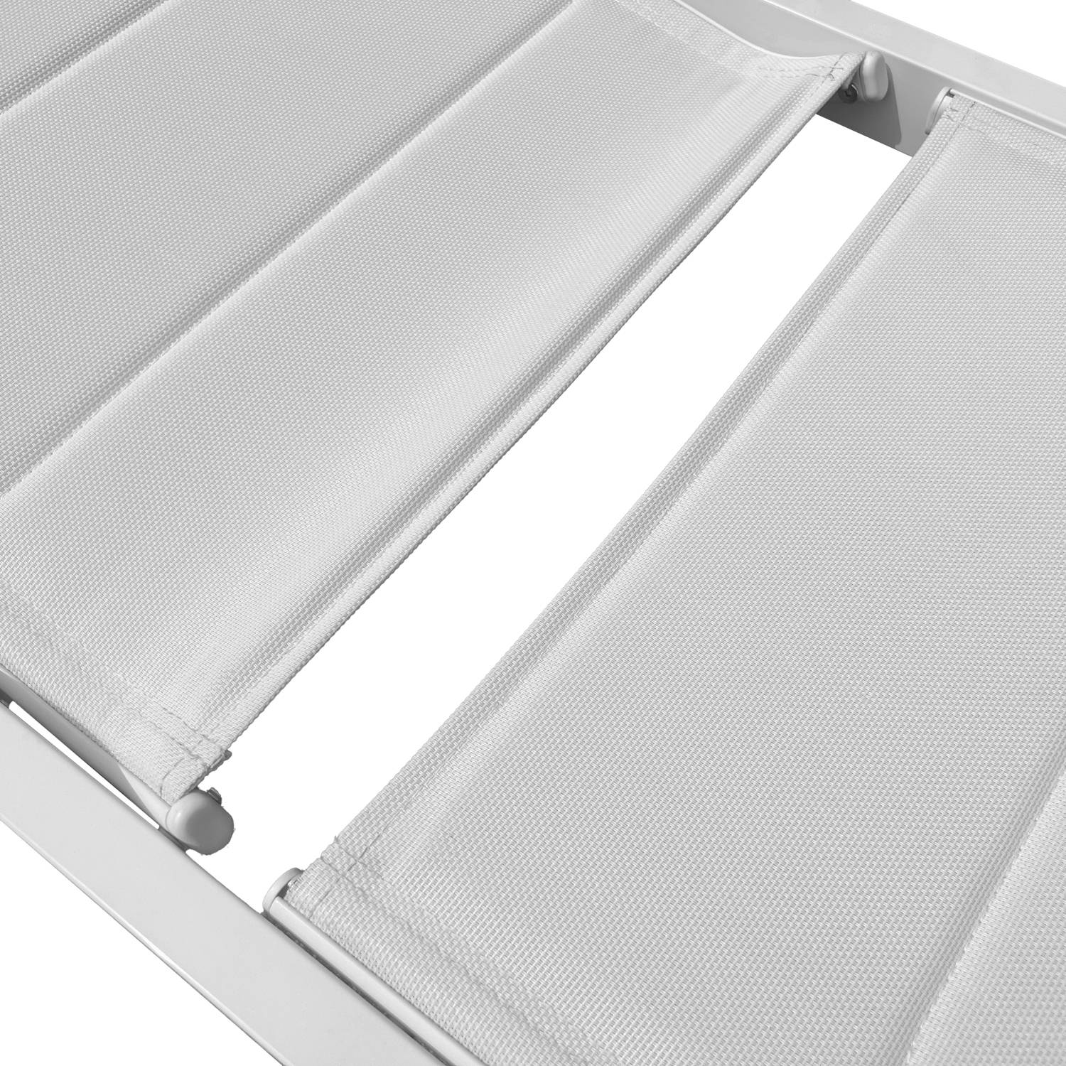 Happy Garden - Bain de soleil BARBADOS en textilène blanc - aluminium blanc - HAPPY GARDEN - Image 6