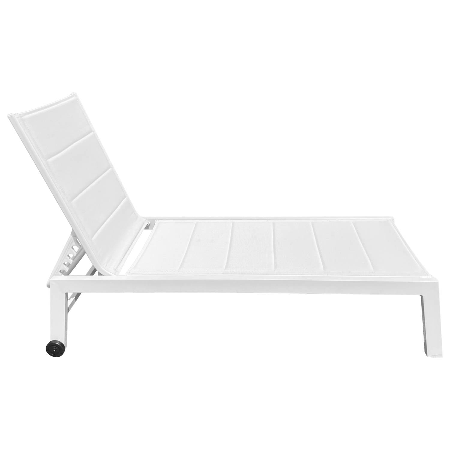 Happy Garden - Bain de soleil BARBADOS en textilène blanc - aluminium blanc - HAPPY GARDEN - Image 3