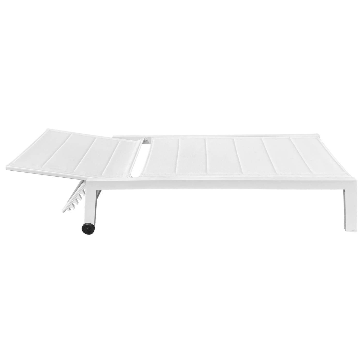 Happy Garden - Bain de soleil BARBADOS en textilène blanc - aluminium blanc - HAPPY GARDEN - Image 4