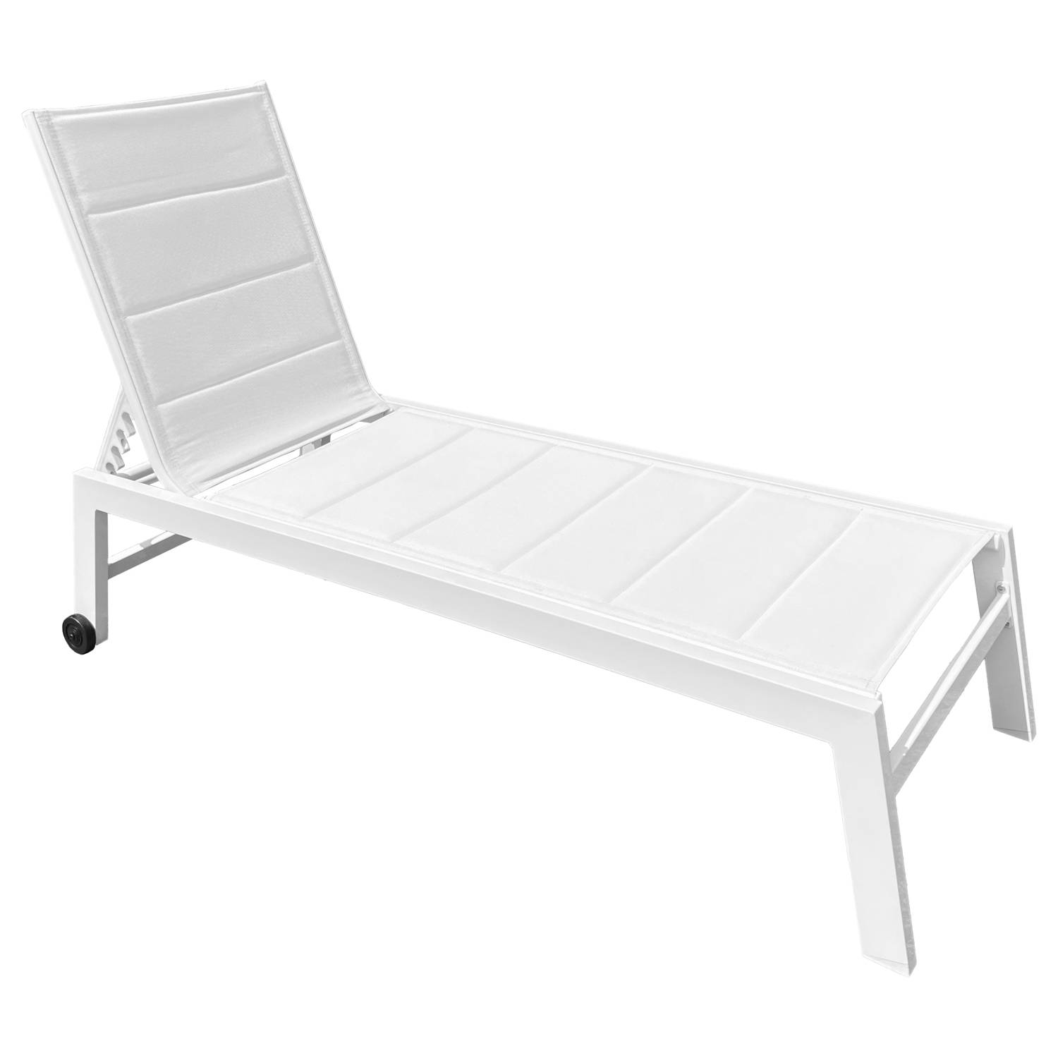 Happy Garden - Bain de soleil BARBADOS en textilène blanc - aluminium blanc - HAPPY GARDEN - Image 1