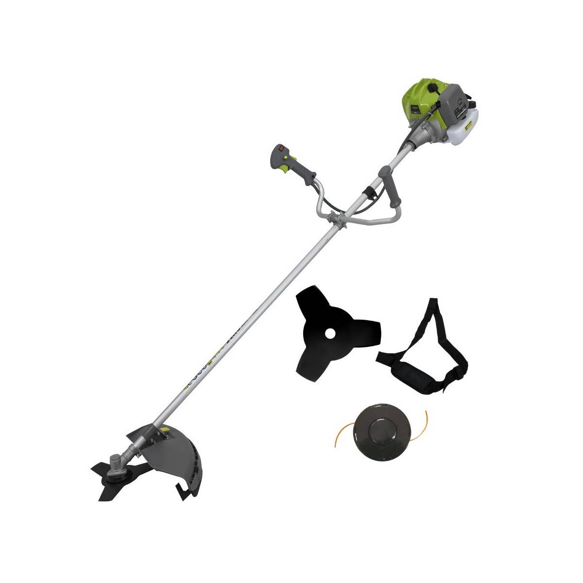 Debroussailleuse thermique 43 Cm3 Moteur 2T 1,5CV Lame 3 dents + Bobine de fil + Sangle de portée VITO - Image 1