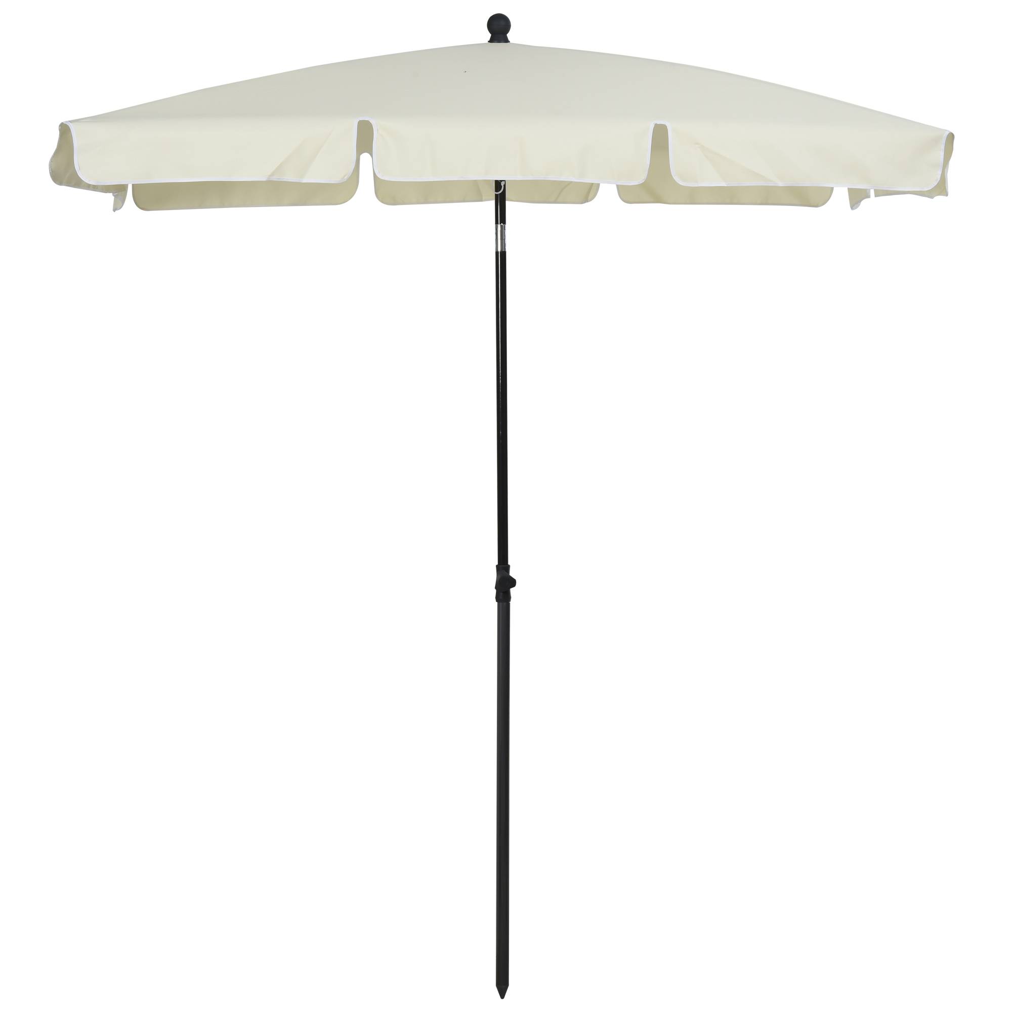 Parasol rectangulaire beige 198x130x245 cm en aluminium inclinable, protection solaire sobre pour jardin - Image 1