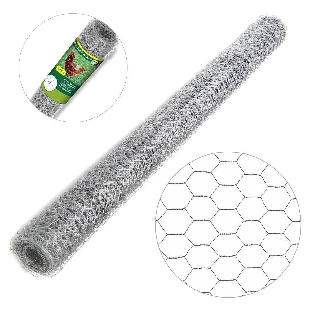 Grillage à poule 1X10 m mailles acier renforcé Ø 0.7 mm - TERRE JARDIN - Image 3
