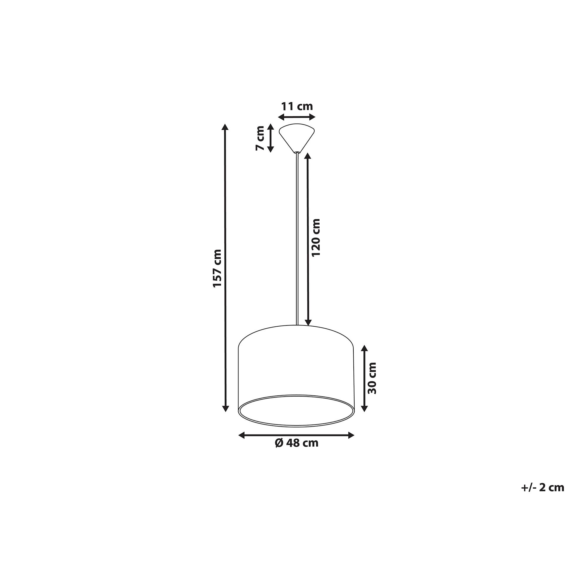 Beliani - Lampe suspension Tissu Blanc ZILLER - Beliani - Image 3