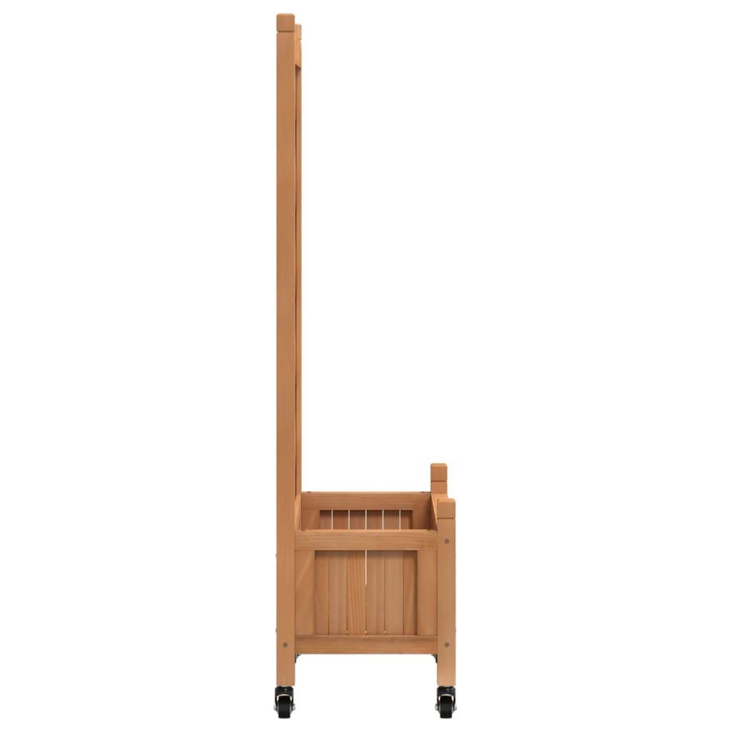 Jardinière avec treillis bois de sapin marron 55 x 29.5 x 117.5 cm - PANGIVO - Image 5