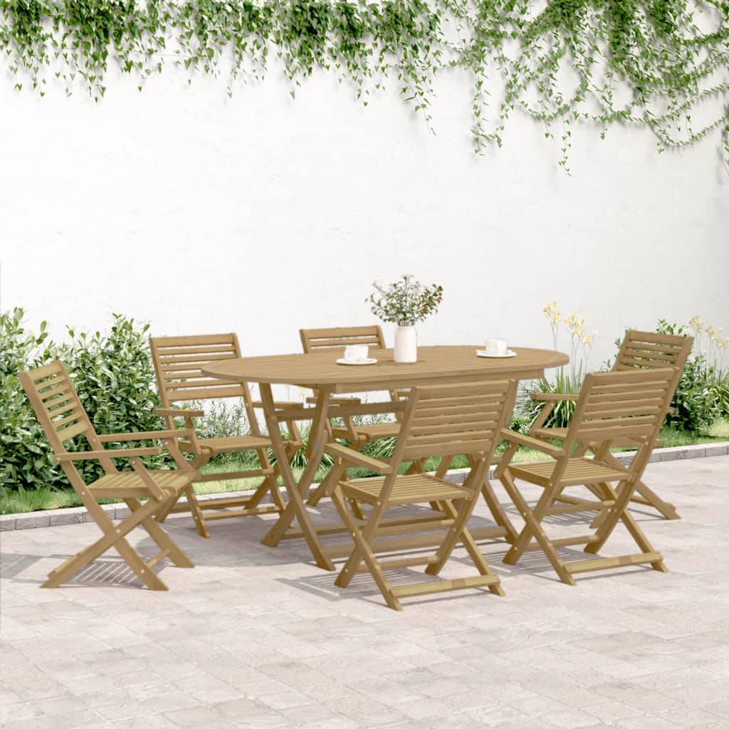 Maison Chic - Ensemble de 7 pcs table de jardin avec chaises - mobilier de jardin Bois d'acacia solide-JU2825 - Image 3