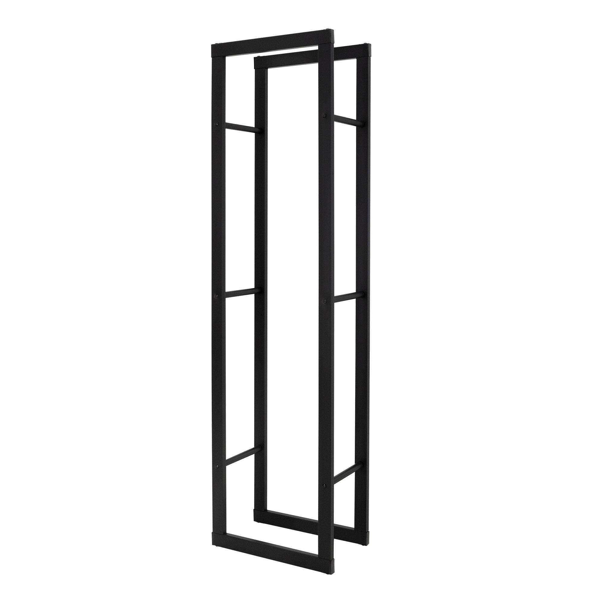 Ml-Design - Étagère à bois de chauffage porte-bûche de cheminée en acier noir 40x25x150 cm - Image 2