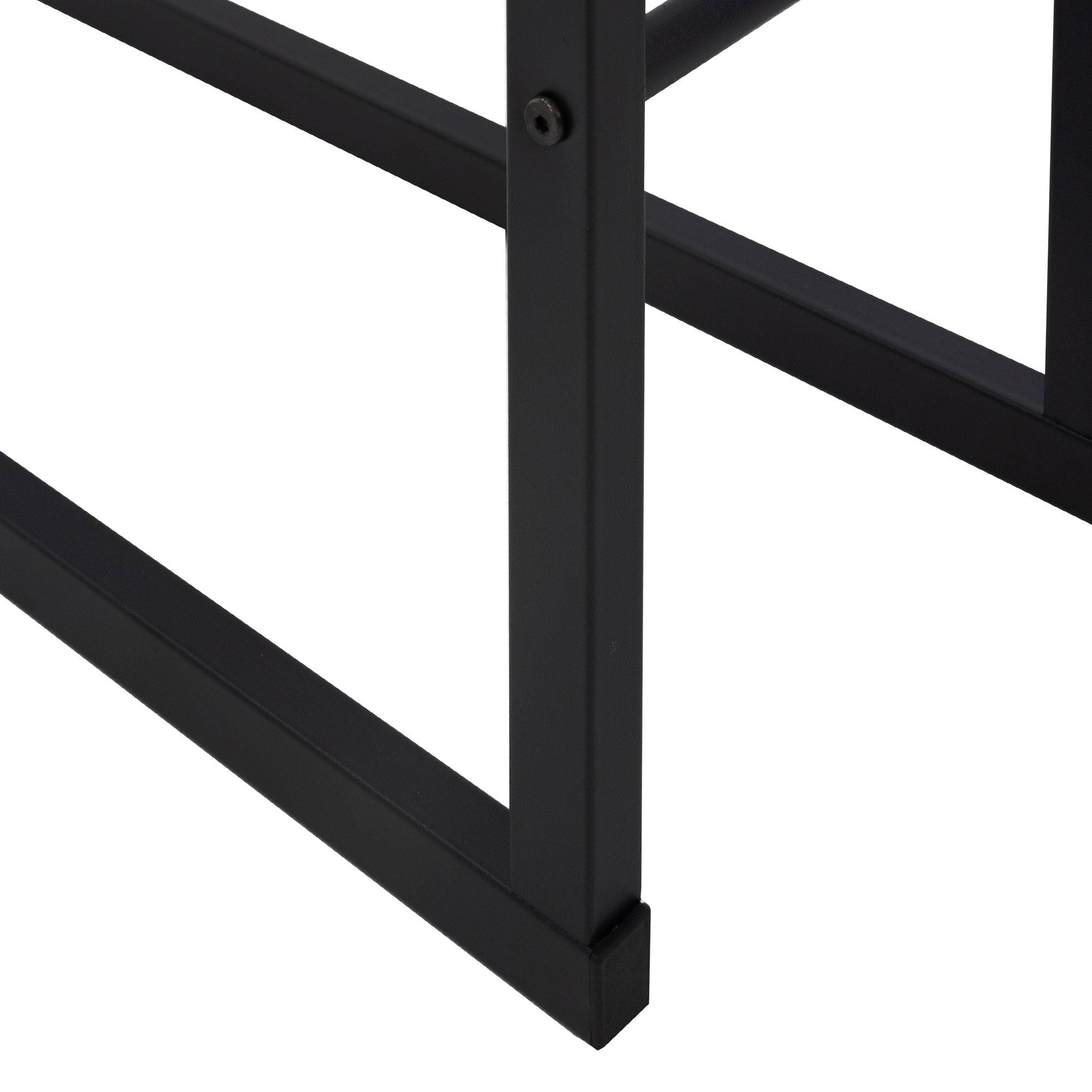 Ml-Design - Étagère à bois de chauffage porte-bûche de cheminée en acier noir 40x25x150 cm - Image 7