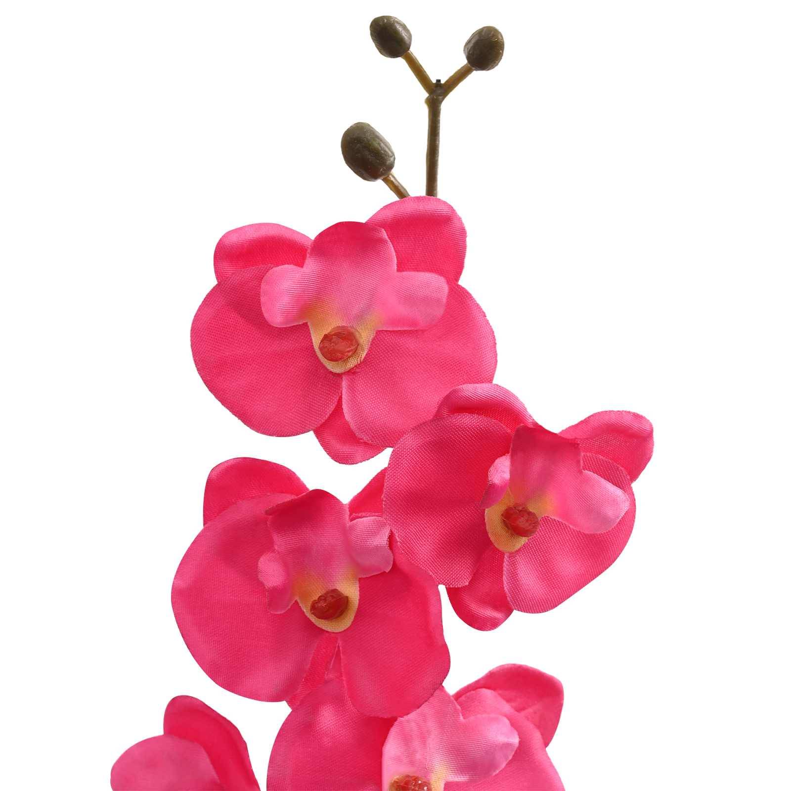 Plante d'orchidée artificielle tissu et PE rouge 36 x 10 x 30 cm - PANGIVO - Image 4