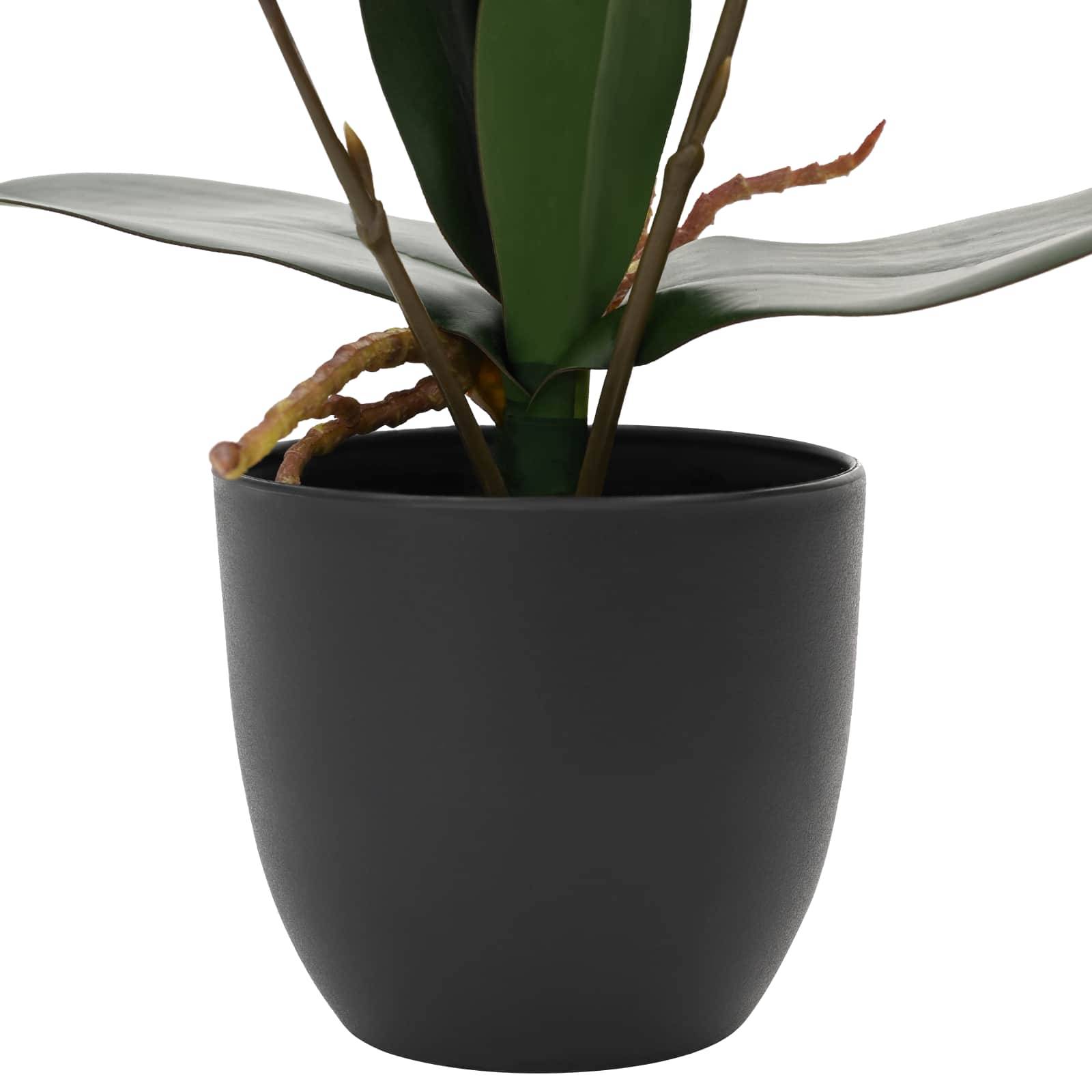 Plante d'orchidée artificielle tissu et PE rouge 36 x 10 x 30 cm - PANGIVO - Image 3