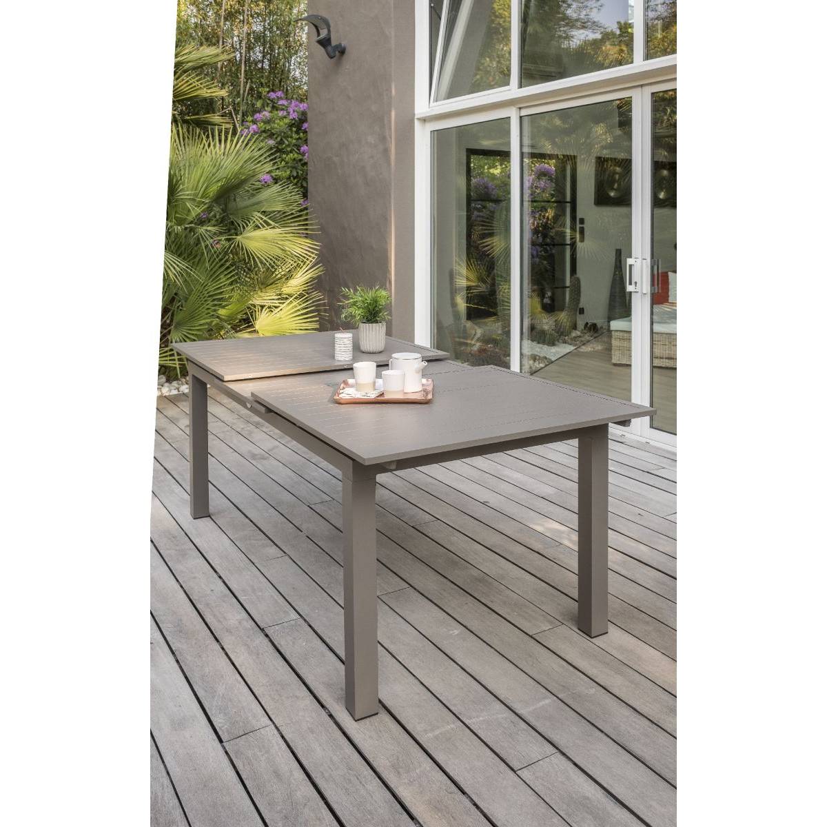 Dcb Garden - Table de Jardin Extensible "Zahara" 180-240cm Taupe - Image 3
