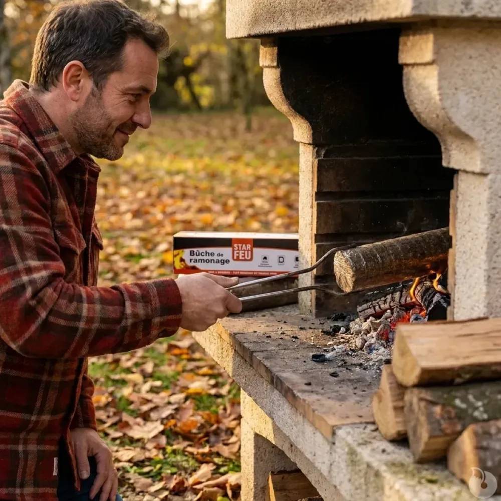 Bûche de ramonage nettoyage et entretien cheminée