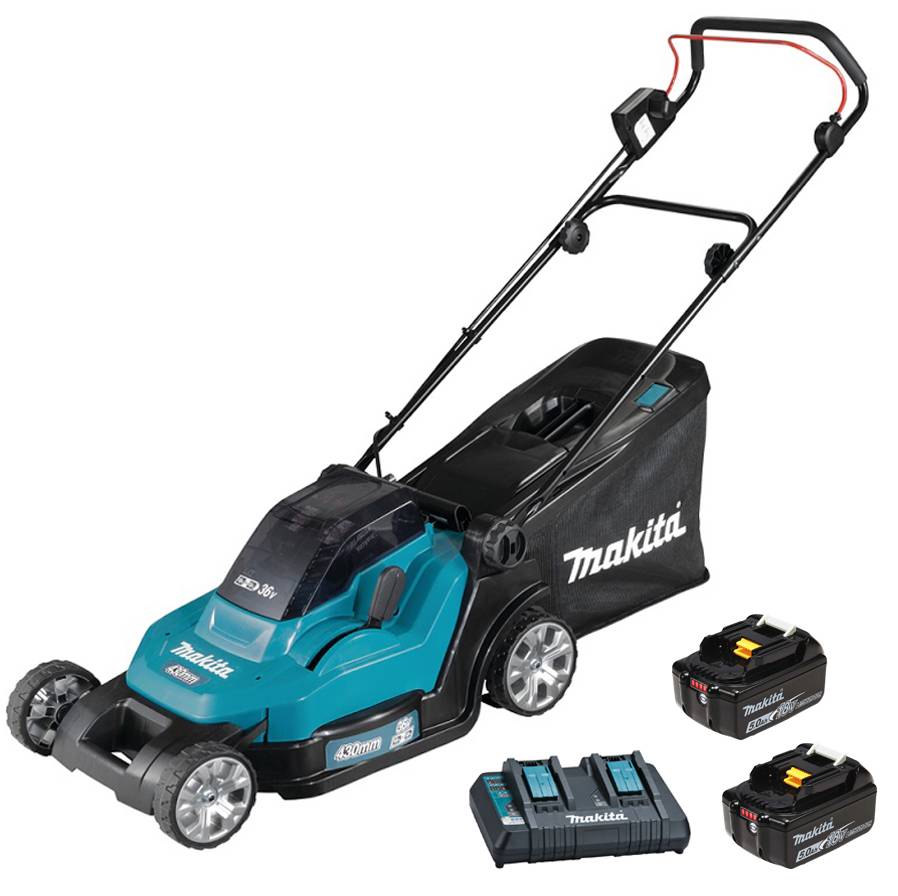 Makita - Tondeuse à gazon 2x18V LXT 43cm + 2 batteries 5Ah + chargeur - MAKITA - DLM432PT2 - Image 1