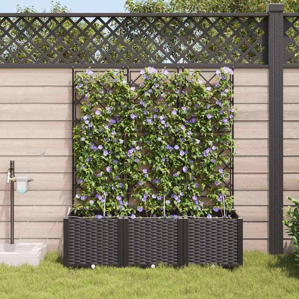 Cache-pot de jardin 3 pcs | Bac à fleurs Noir Acier - Image 3