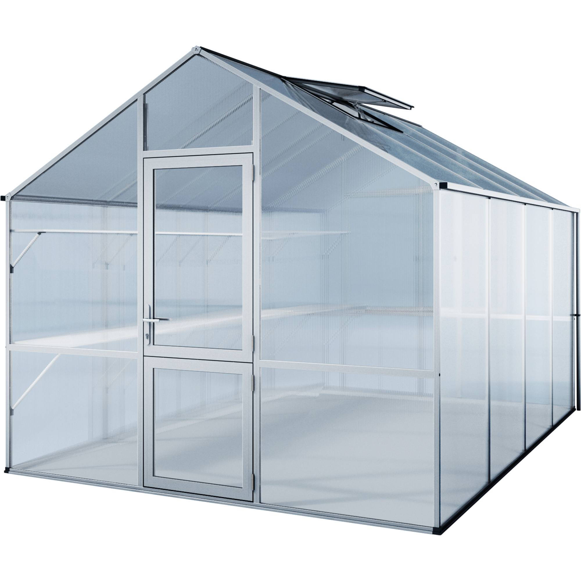 Serre de jardin 12,74m² KGT Lilie IV,aluminium brut