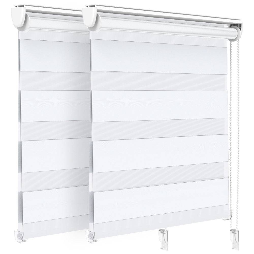 Vounot - Lot de 2 Store enrouleur jour nuit double 90x150cm Blanc - Image 1