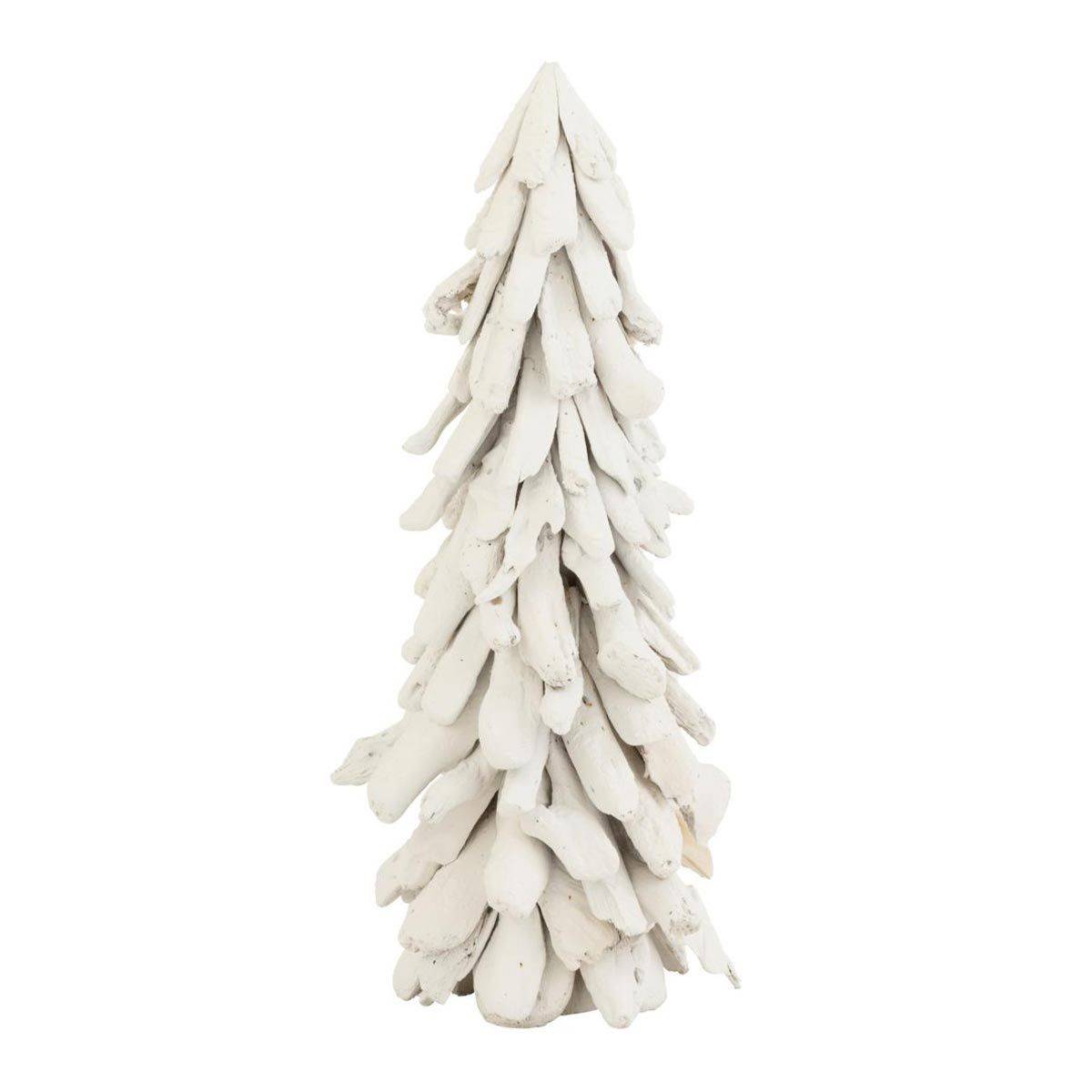 J-Line - Sapin de Noël à Poser "Bois Flotté" 70cm Blanc