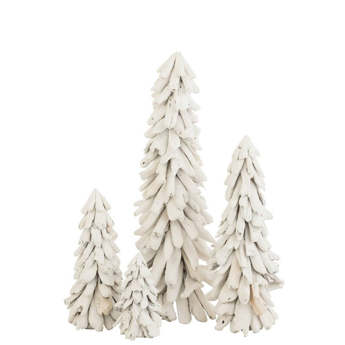J-Line - Sapin de Noël à Poser "Bois Flotté" 70cm Blanc - Image 2