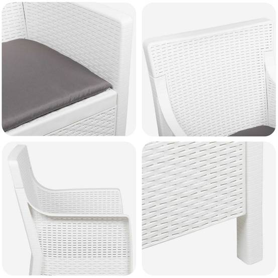 Fauteuil polypropylène blanc 54 x 55 x 89 cm - PANGIVO - Image 4
