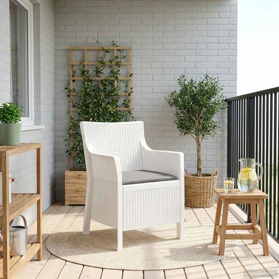 Fauteuil polypropylène blanc 54 x 55 x 89 cm - PANGIVO - Image 1